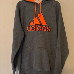 adidas Gray and Orange Hoodie Medium